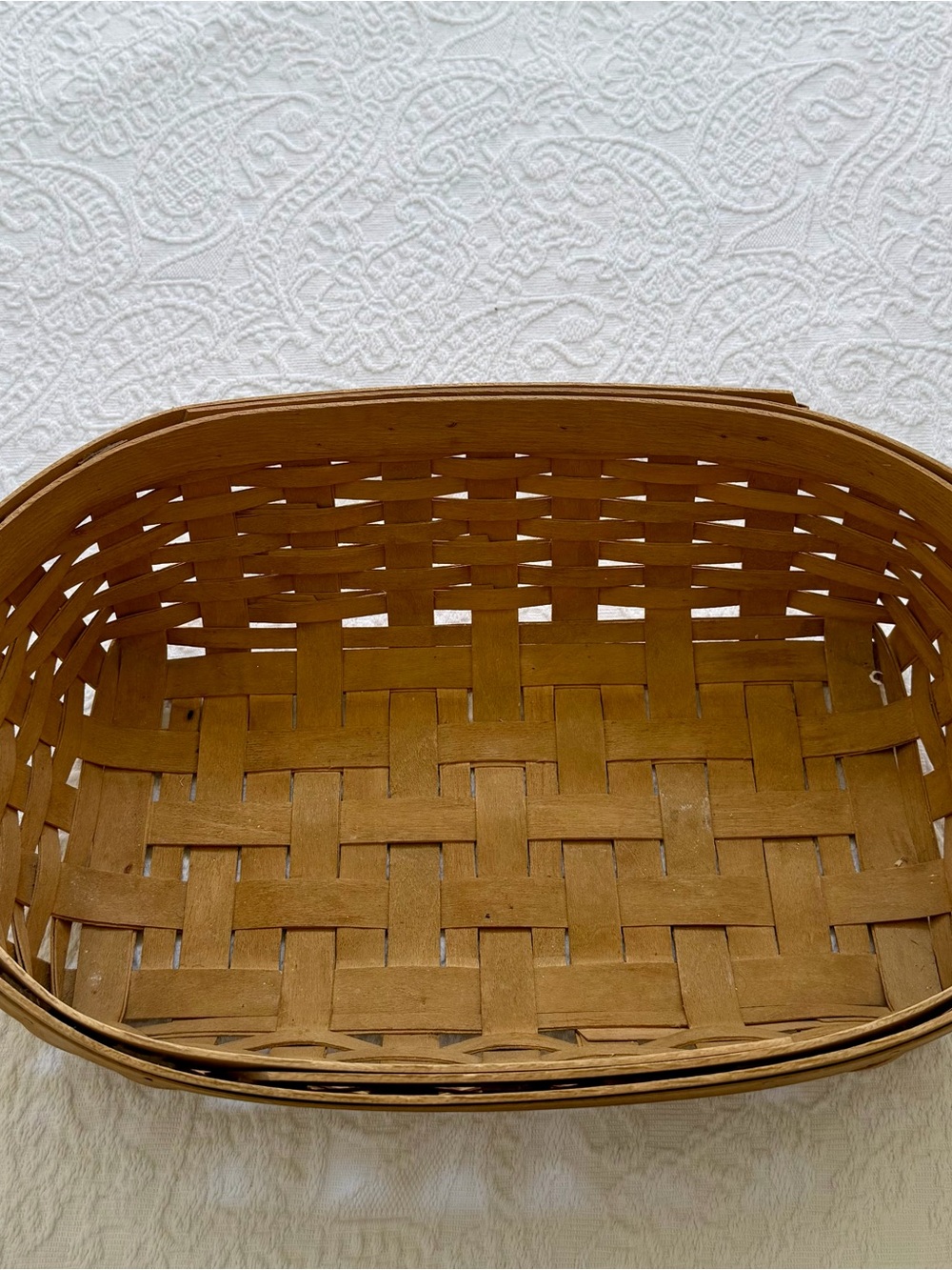 Gerald Henn Handwoven Tan Storage Basket for Home Organization
